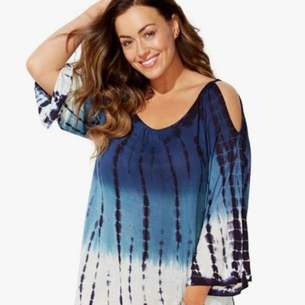 Swimsuits For All Cold Shoulder Coverup NWT